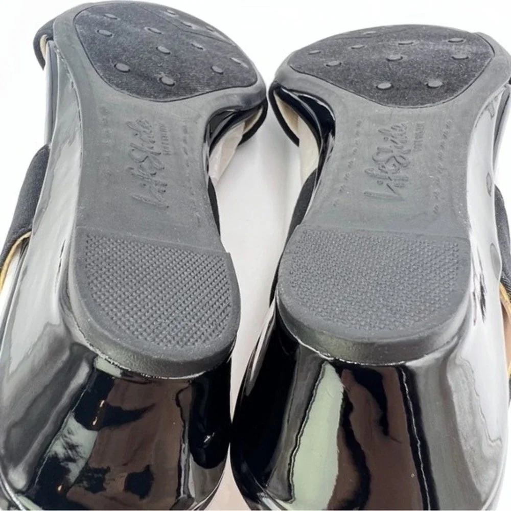 6W 6 W WIDE‎ LifeStride Womens Black Yolo Ankle Strap Low Wedge Sandals Shoes